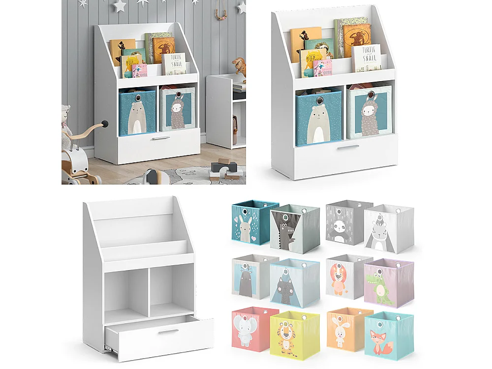 Bibliothèque enfant blanc 72x31.2x96.2 luigi