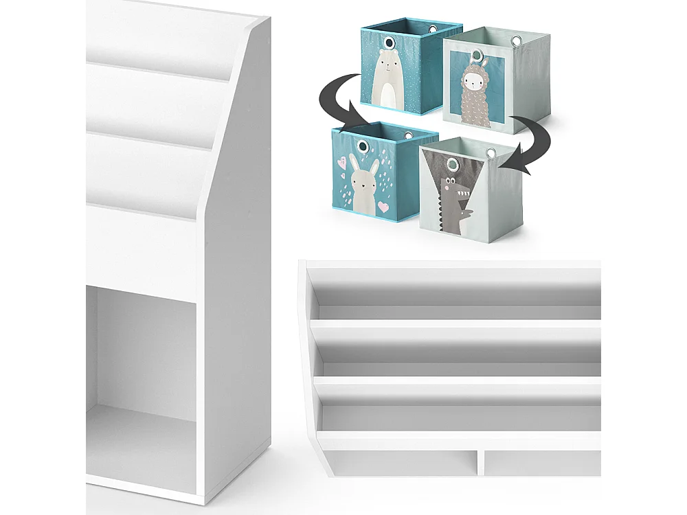 Libreria bambini bianco 72x30.7x79 luigi