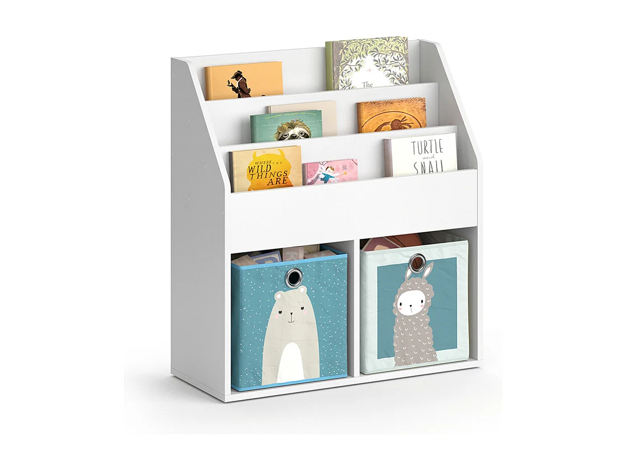 Bibliothèque enfant blanc 72x30.7x79 luigi