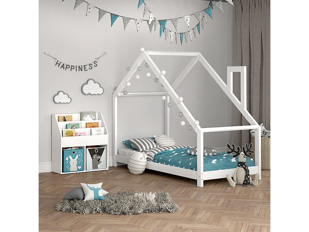 Bibliothèque enfant blanc 72x30.7x79 luigi