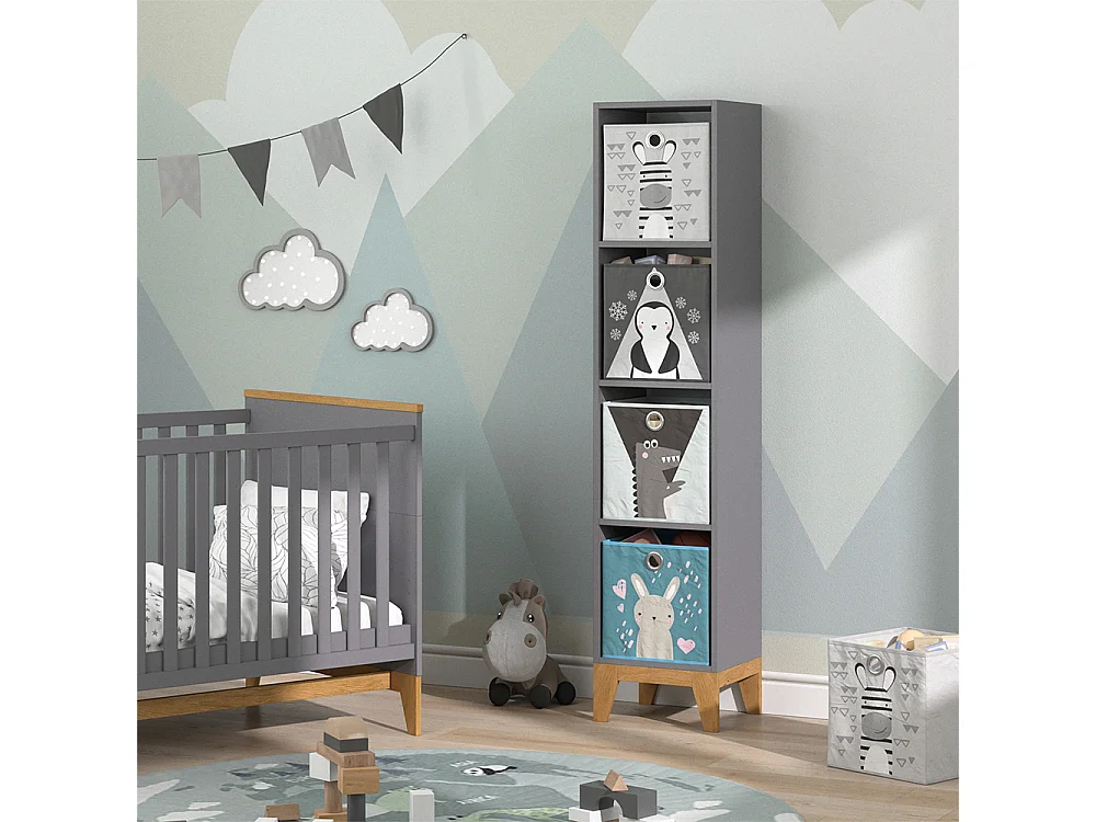 Kinderregal grau 35.2x30x159.5 malia