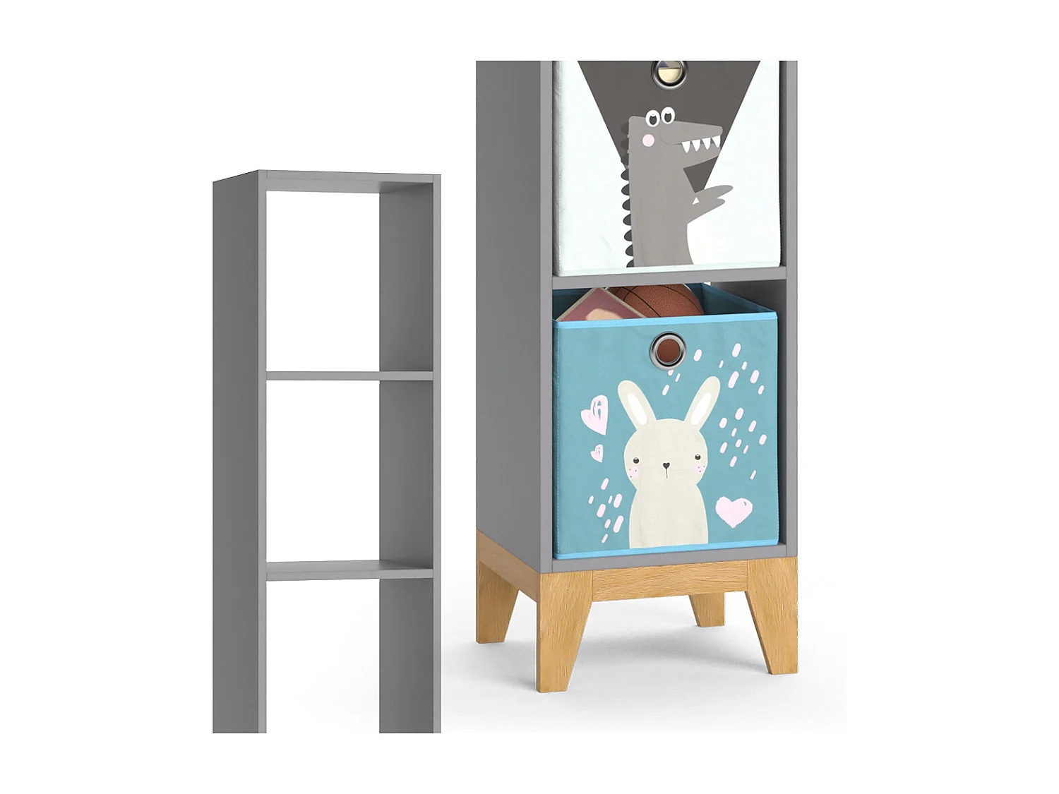 Kinderregal grau 35.2x30x159.5 malia