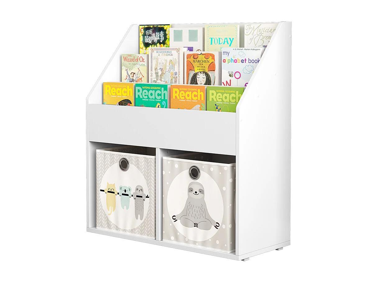 Bibliothèque enfant blanc 72x30.5x79 conny