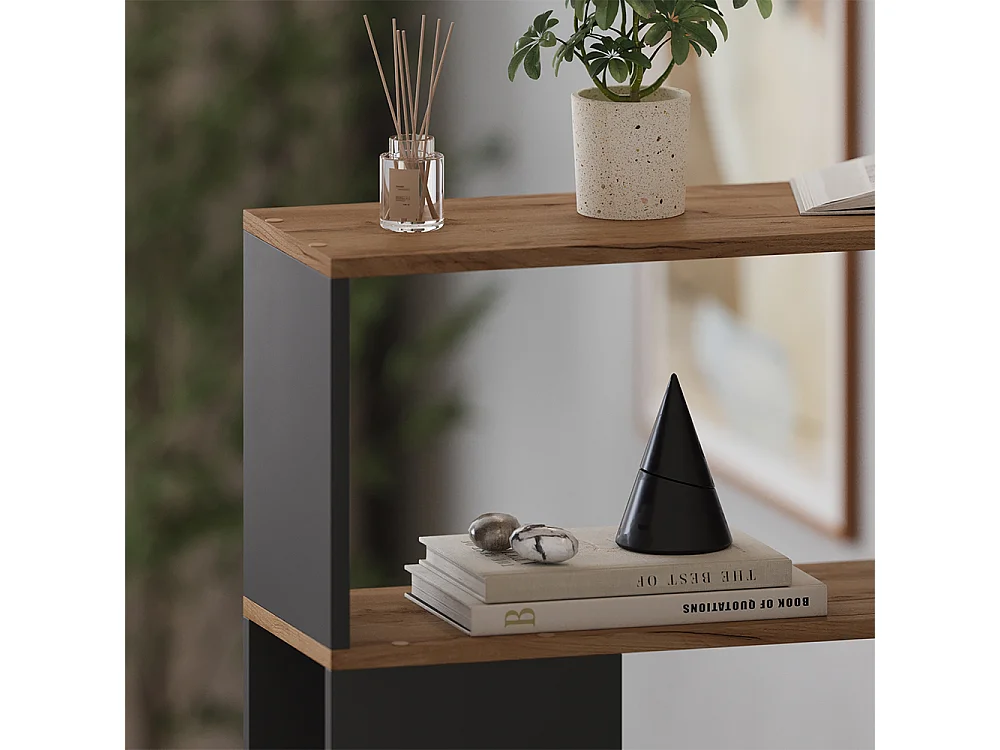 Raumteiler anthrazit/goldkraft eiche 80x24x124.5 eneos