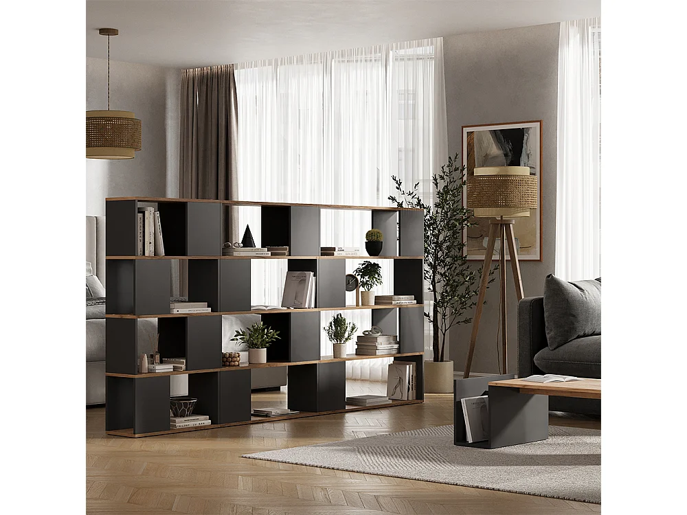 Séparation de pièce anthracite/chêne doré 80x24x124.5 eneos