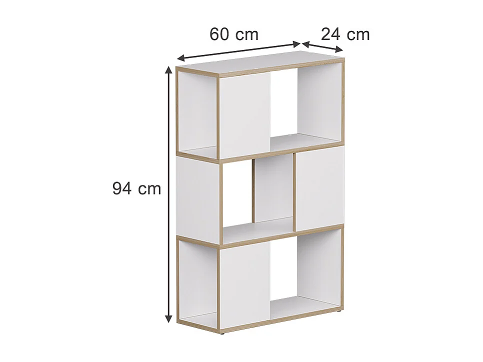 Raumteiler weiß/eiche 60x24x94 eneos
