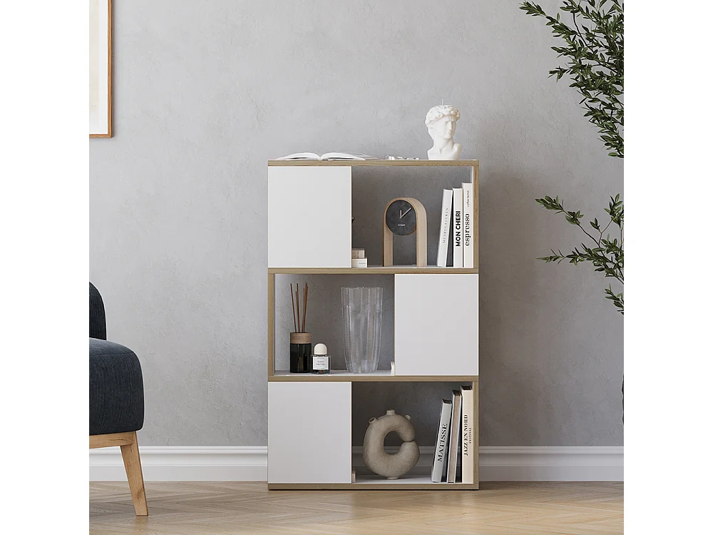 Séparation de pièce blanc/chêne 60x24x94 eneos