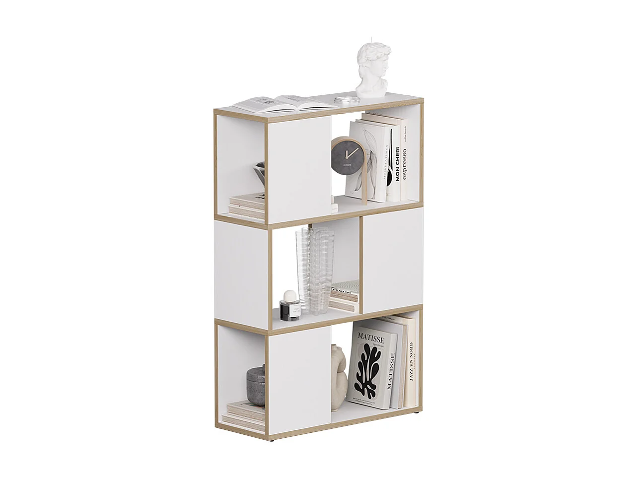 Séparation de pièce blanc/chêne 60x24x94 eneos