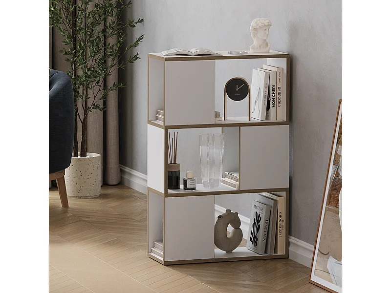 Rozdzielacz pokoju biały/dąb 60x24x94 eneos