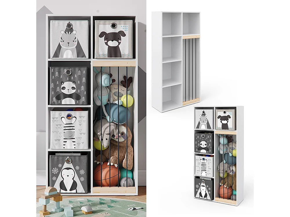 Bibliothèque enfant blanc 72x29.1x143 marvin