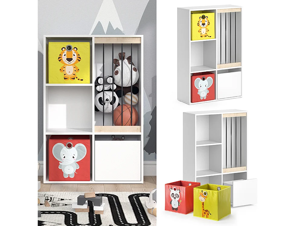 Libreria bambini bianco 29.2x72x107.8 luigi
