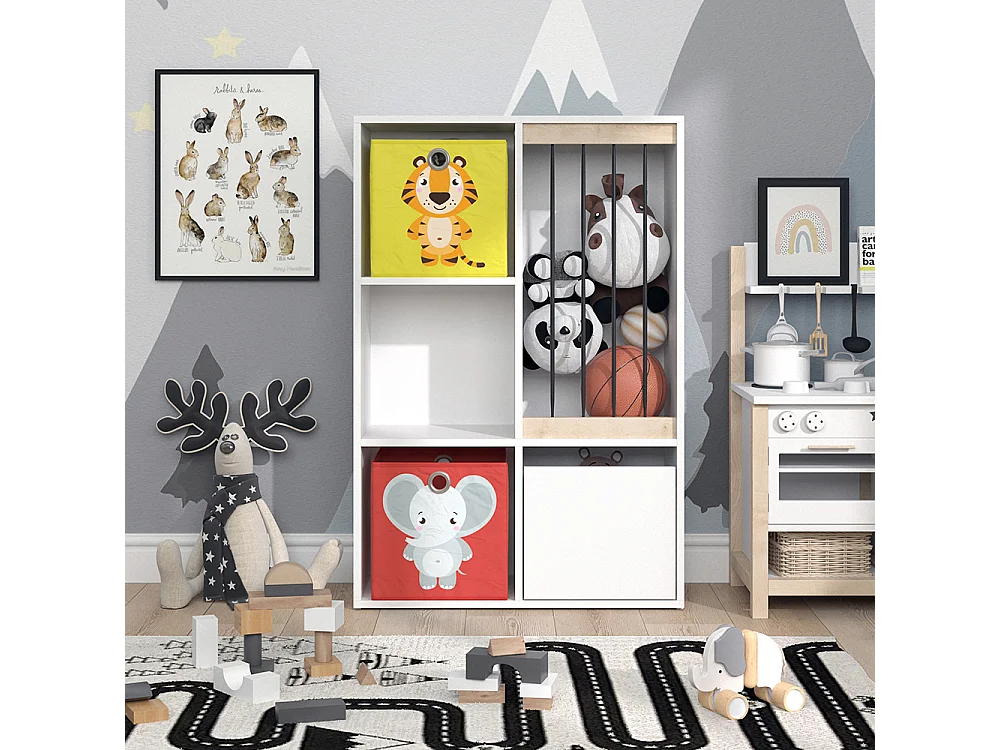 Bibliothèque enfant blanc 29.2x72x107.8 luigi