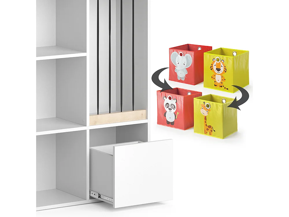 Bibliothèque enfant blanc 29.2x72x107.8 luigi