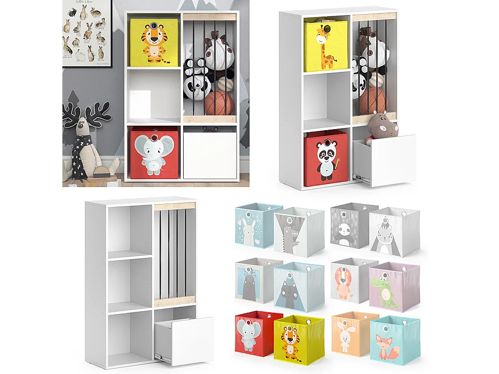 Bibliothèque enfant blanc 29.2x72x107.8 luigi