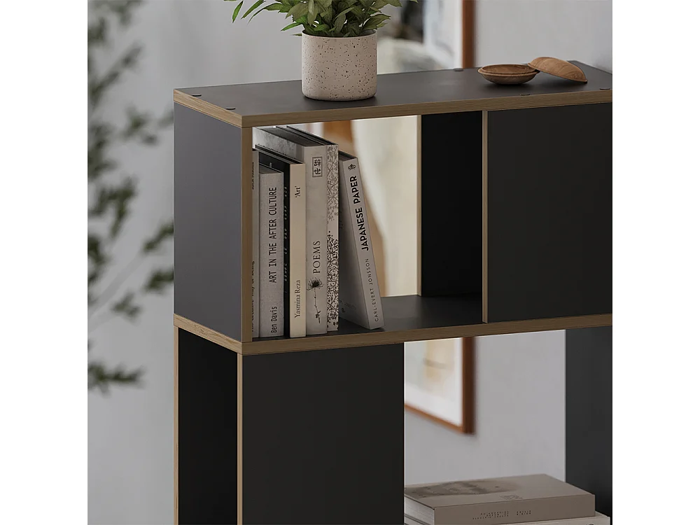 Séparateur de pièce anthracite/chêne 60x24x124.5 eneos