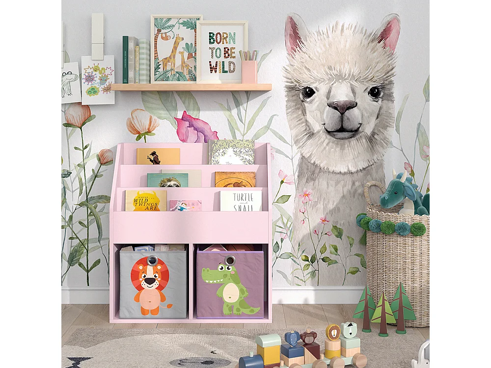 Kinderboekenkast roze 72x30.7x79 luigi