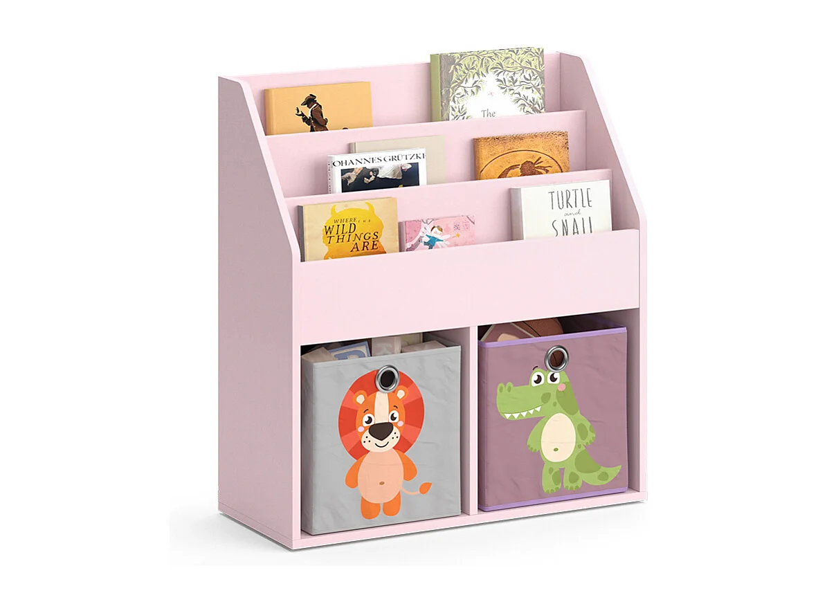Kinderboekenkast roze 72x30.7x79 luigi