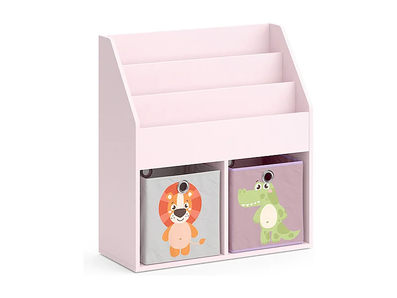 Bibliothèque enfant rose 72x30.7x79 luigi