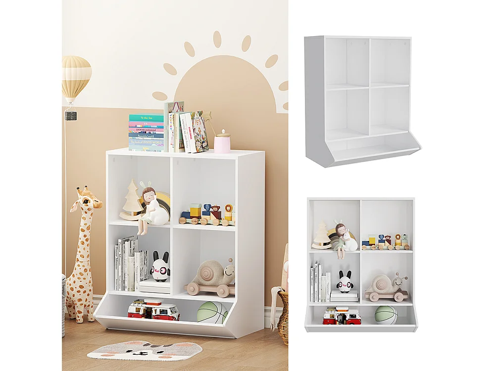 Kinderregal weiß 65.5x31x82.5 conny