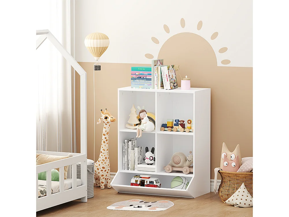 Kinderregal weiß 65.5x31x82.5 conny