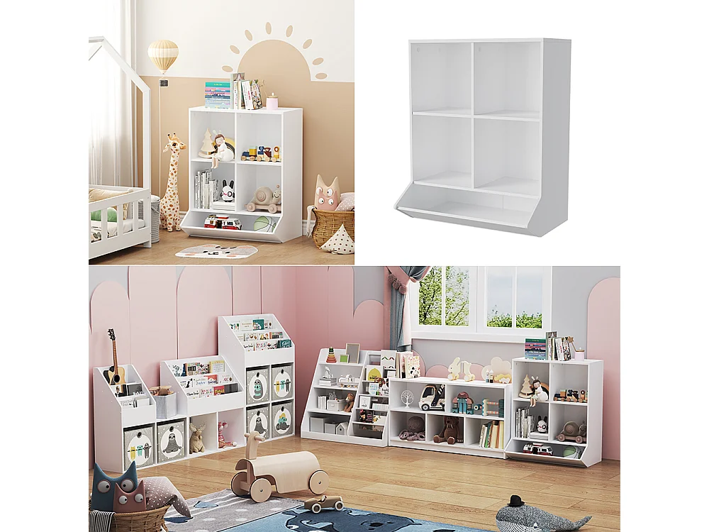 Étagère pour enfants blanc 65.5x31x82.5 conny