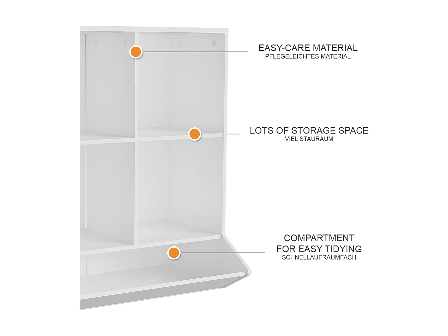 Étagère pour enfants blanc 65.5x31x82.5 conny