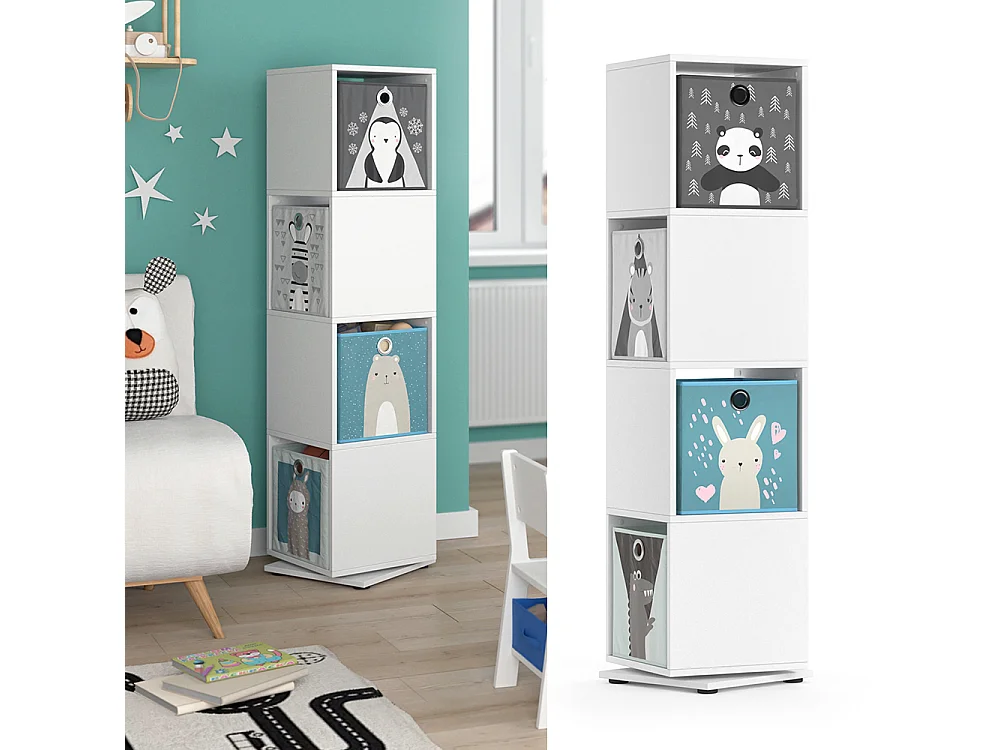 Bibliothèque enfant blanc 35.2x35.2x144.2
