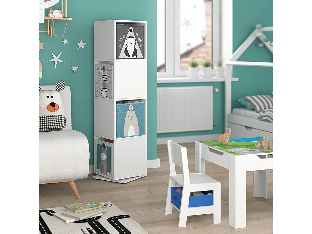 Bibliothèque enfant blanc 35.2x35.2x144.2