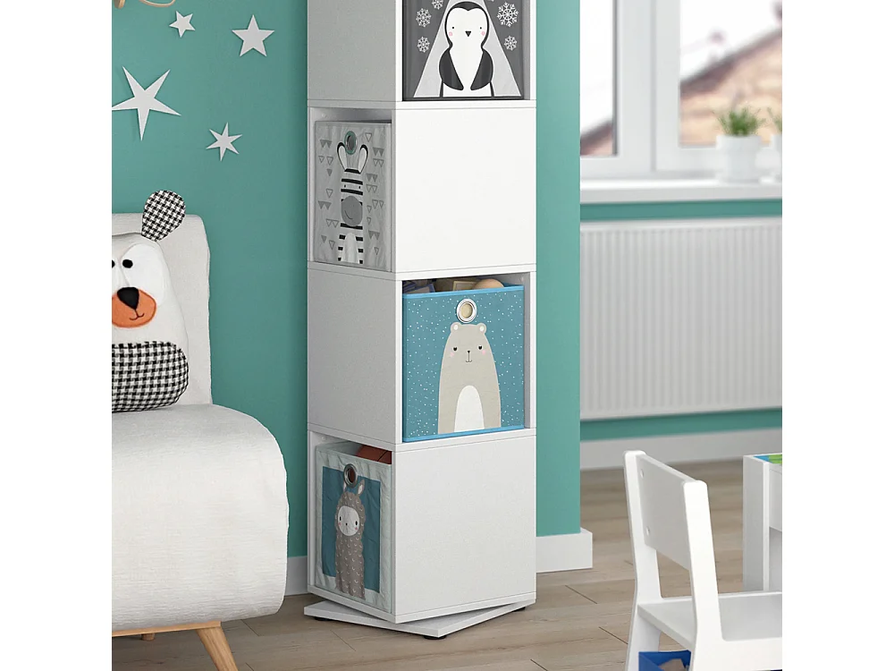 Bibliothèque enfant blanc 35.2x35.2x144.2