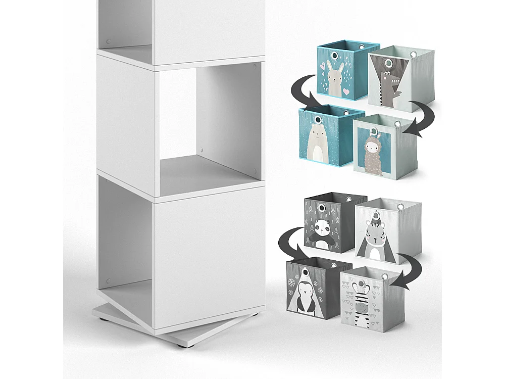 Bibliothèque enfant blanc 35.2x35.2x144.2