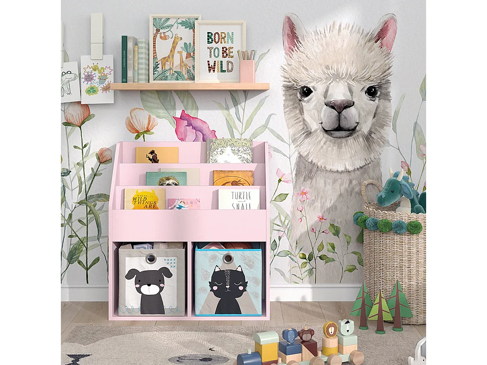 Kinderboekenkast roze 72x30.7x79 luigi