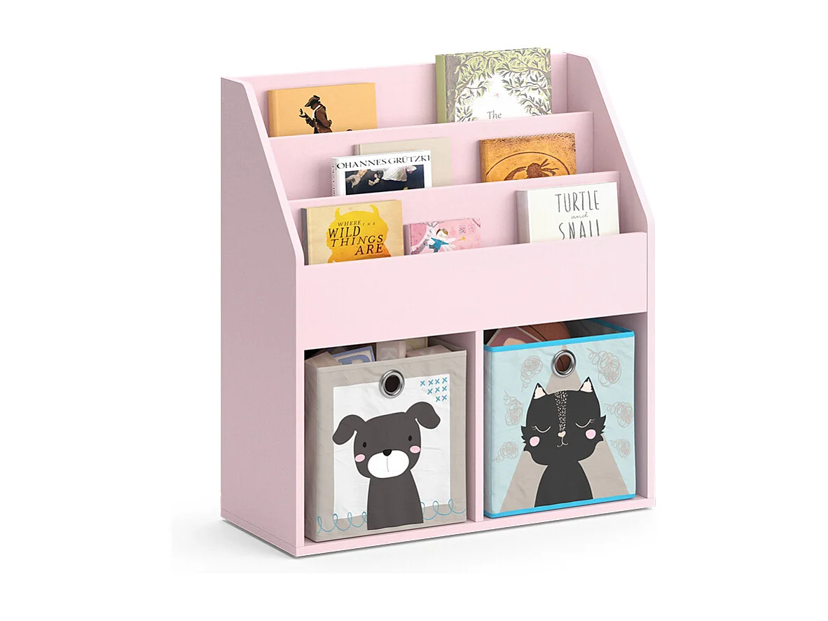 Kinderboekenkast roze 72x30.7x79 luigi
