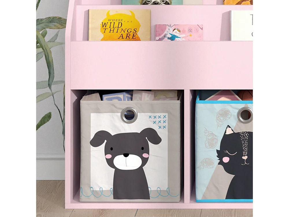 Bibliothèque enfant rose 72x30.7x79 luigi