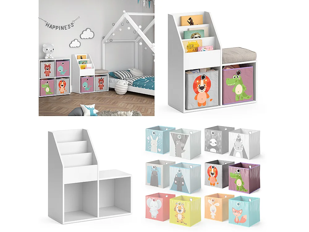 Libreria bambini bianco 30.9x72x79 luigi