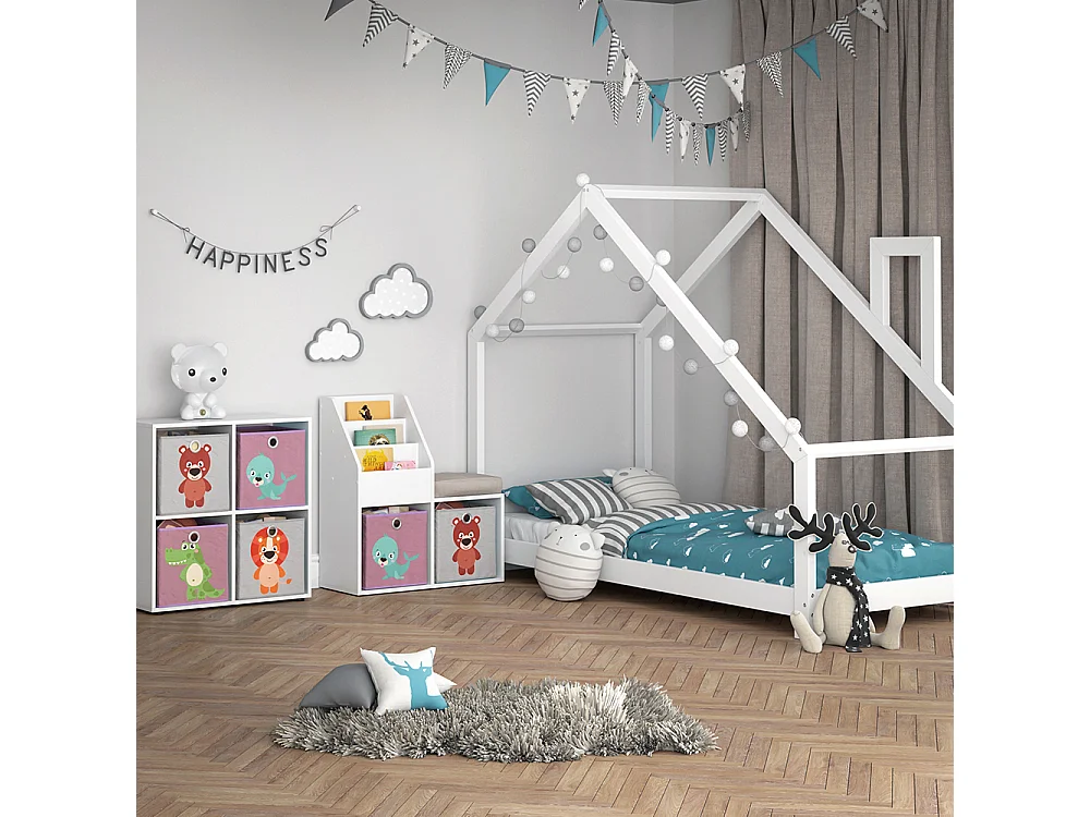 Bibliothèque enfant blanc 30.9x72x79 luigi