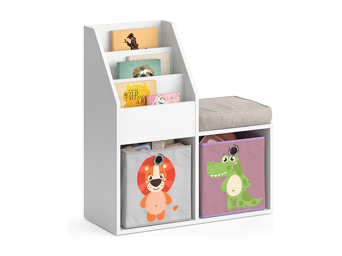 Bibliothèque enfant blanc 30.9x72x79 luigi