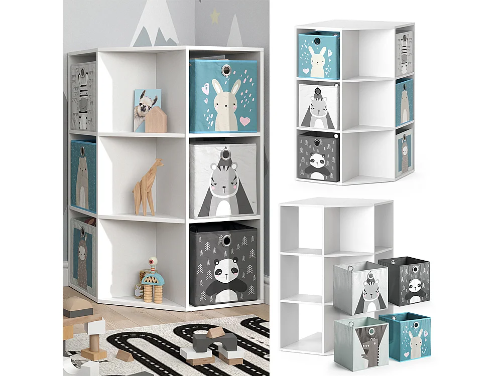 Bibliothèque enfant blanc 64x64x107.8 luigi