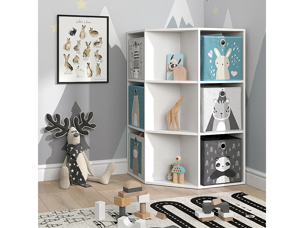 Bibliothèque enfant blanc 64x64x107.8 luigi