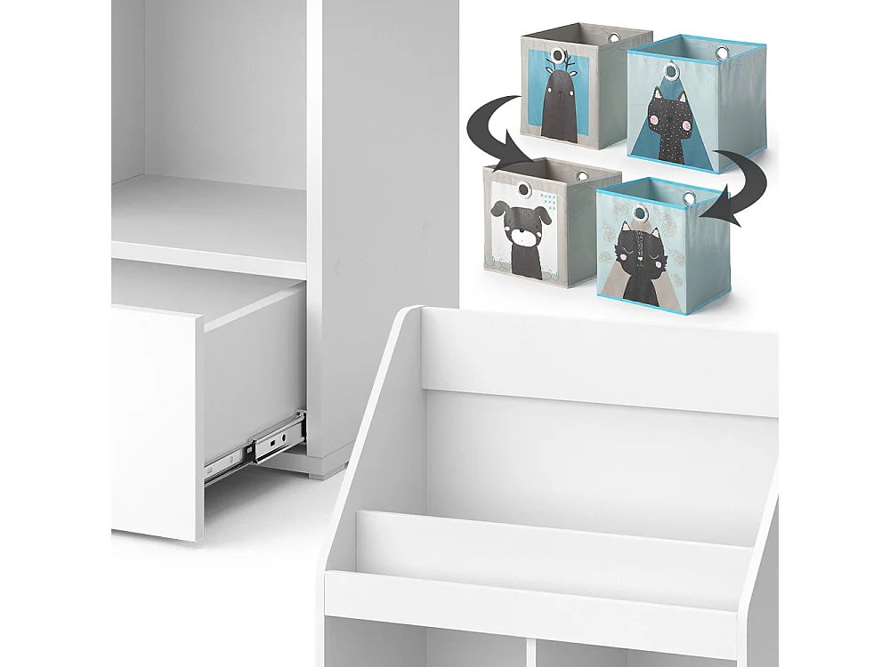 Libreria bambini bianco 72x31.2x96.2 luigi