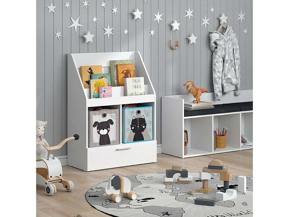 Bibliothèque enfant blanc 72x31.2x96.2 luigi