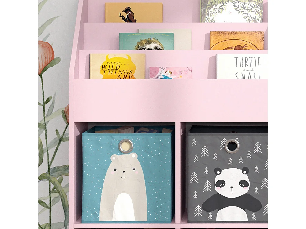 Bibliothèque enfant rose 72x31.2x114.2 luigi