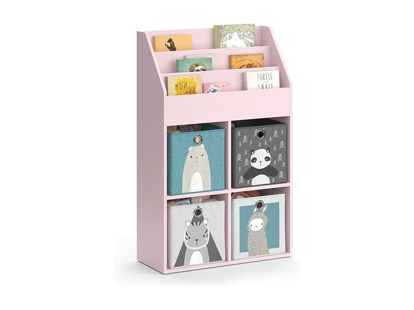 Bibliothèque enfant rose 72x31.2x114.2 luigi
