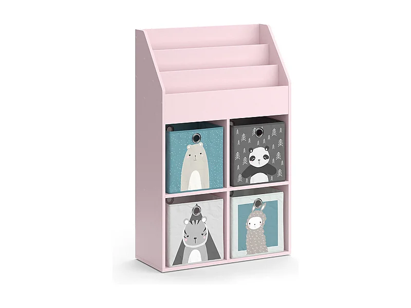 Bibliothèque enfant rose 72x31.2x114.2 luigi