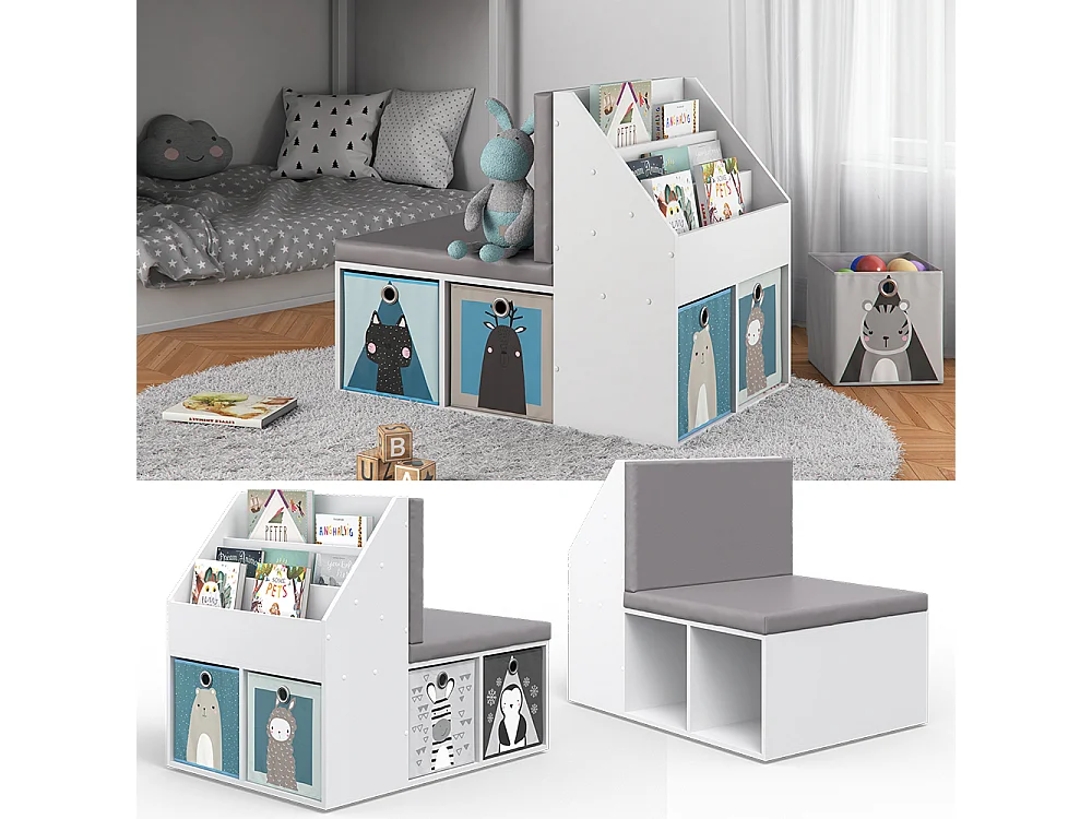 Kinderregal weiß 97.1x66.8x78.4 onix