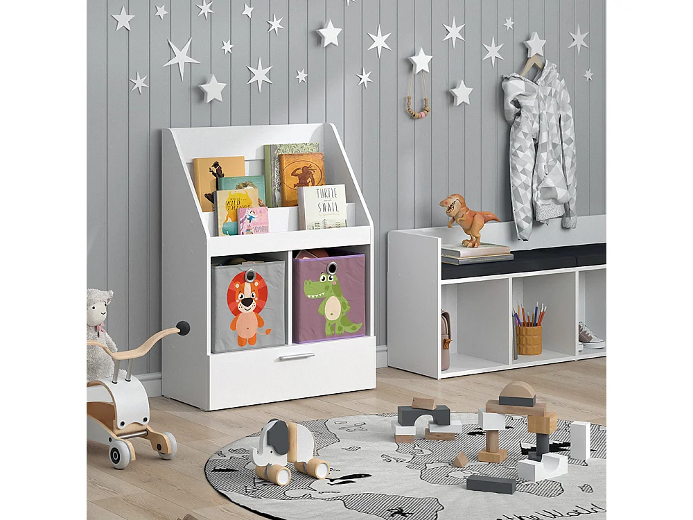 Bibliothèque enfant blanc 72x31.2x96.2 luigi