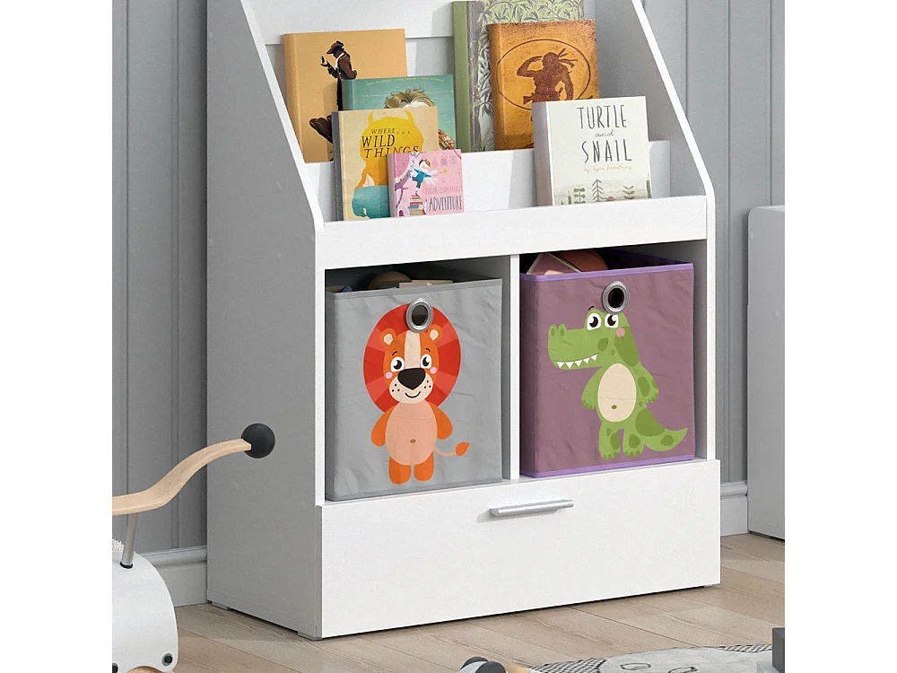 Bibliothèque enfant blanc 72x31.2x96.2 luigi