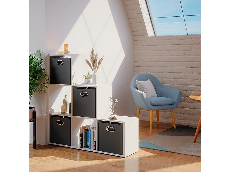 Treppenregal weiß 107.2x29x107.8