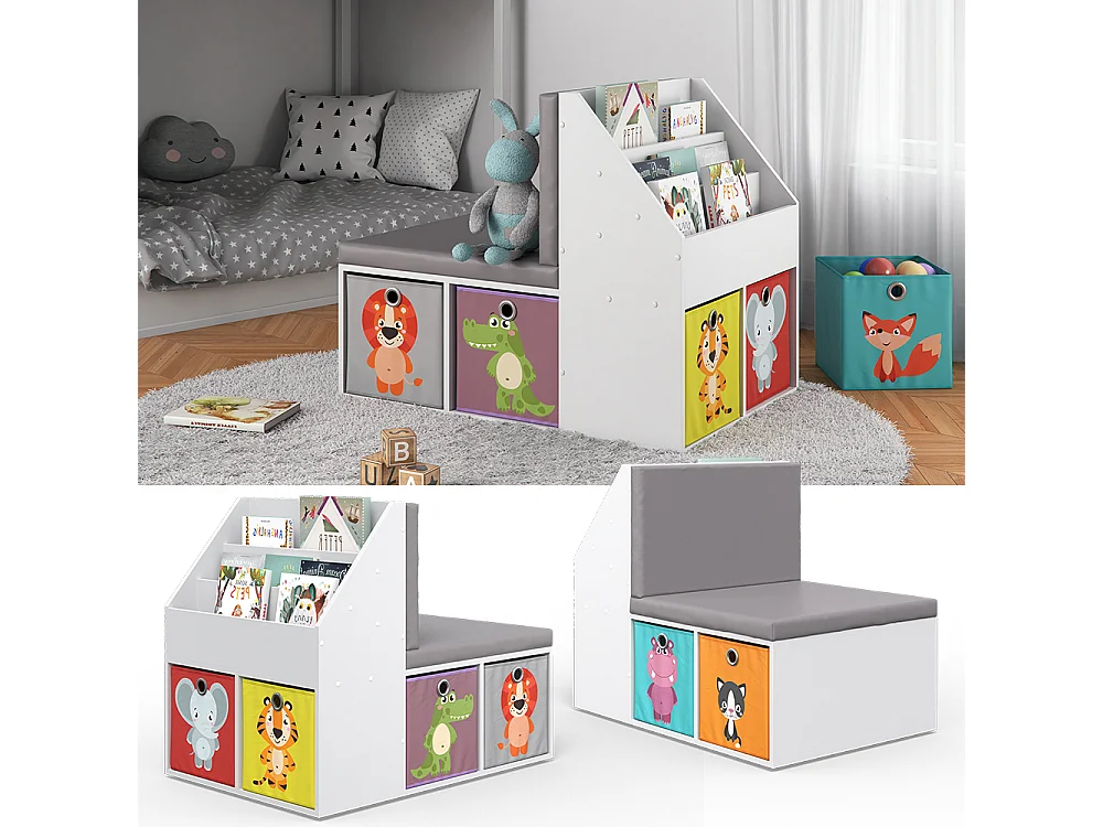 Kinderregal weiß 97.1x66.8x78.4 onix