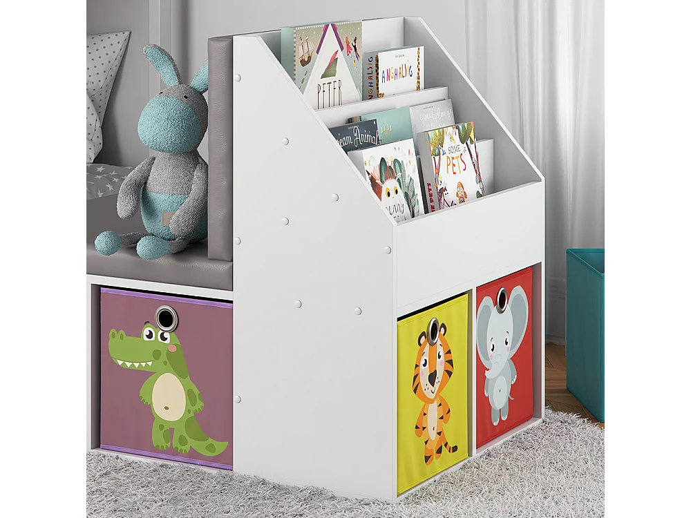 Bibliothèque enfant blanc 97.1x66.8x78.4 onix