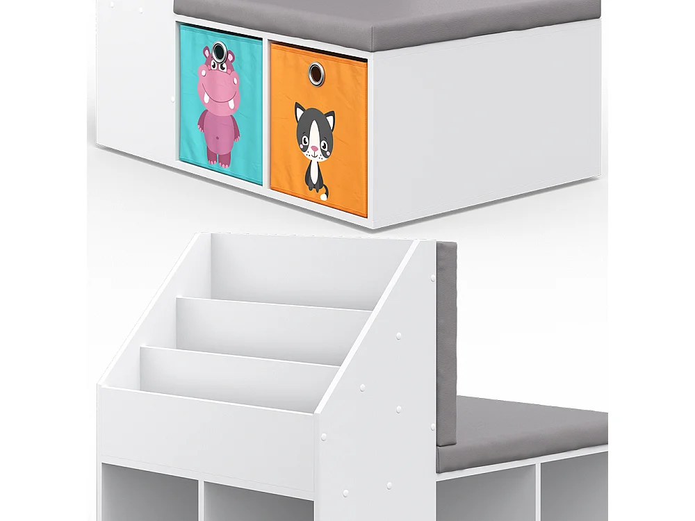 Bibliothèque enfant blanc 97.1x66.8x78.4 onix
